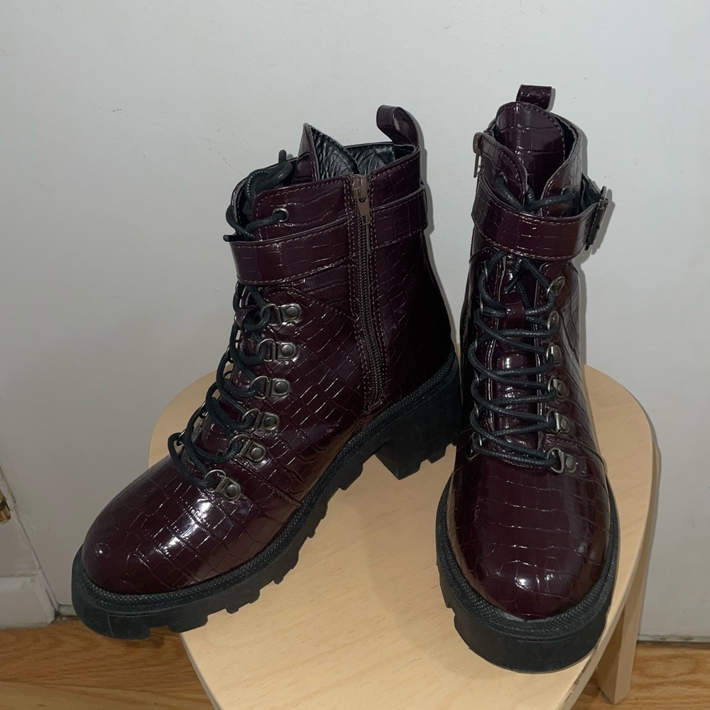 Plum Platform Booties - image 3